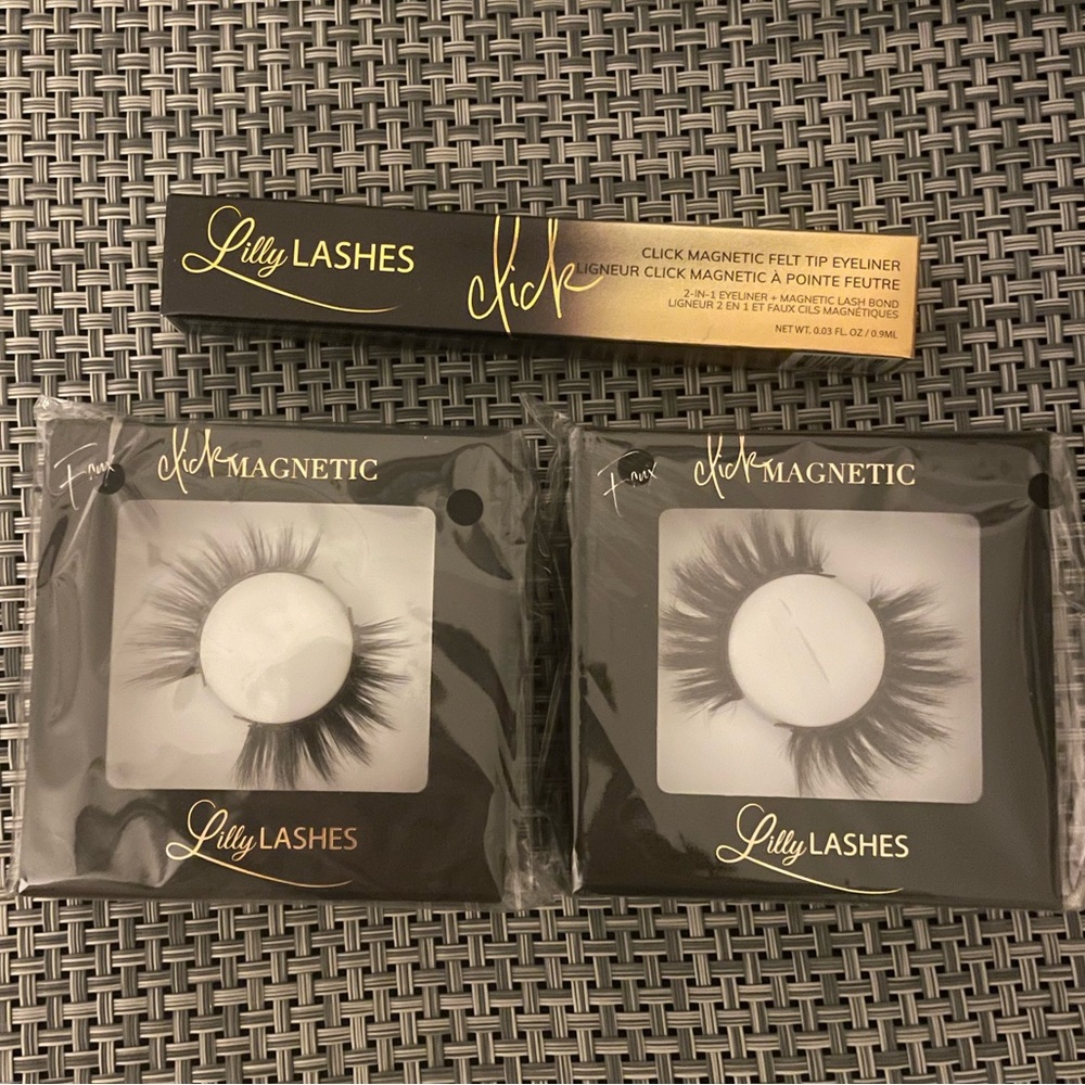 Lilly lashes in Miami and Loyalty and the click magnetic felt tip eyeliner